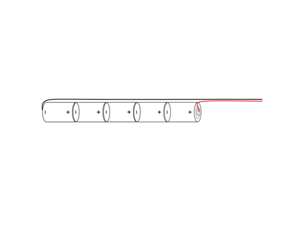 HT 2/3AA750Mah A1X5 6V  (Ø14x145mm)