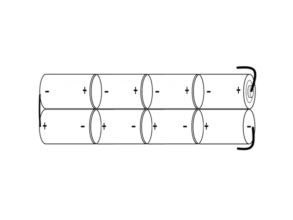 HT SC2000Mah B2X4 9.6V  (45X22X170)   = = = =   +4.8MM  -4.8MM