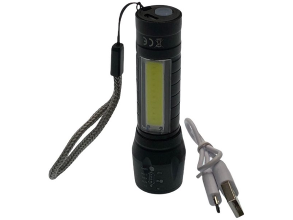 ZAKLAMP TACTICAL COB 2-IN-1 OPLAADBAAR - KLEIN
