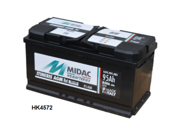 MIDAC CAR START 12V 95Ah - 850A AGM START STOP