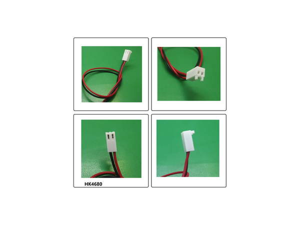 HKPLUG 046A MET +RECHTS  25CM RED 20CM BLACK