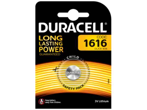 CR1616 DURACELL 3V LIHTIUM B1 VPE 1/10/100