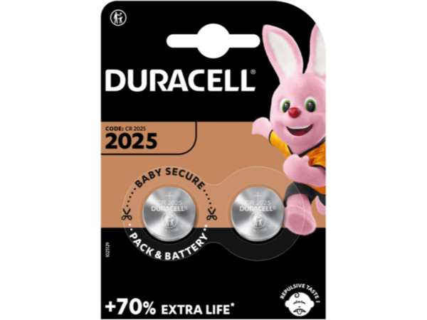 CR2025 DURACELL 3V LITHIUM B2 VPE 2/20/200
