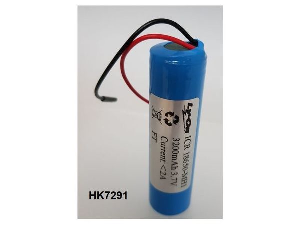 LG 18650 3,6V  3200mAh 10A + PCB ON TOP + WIRE  7CM