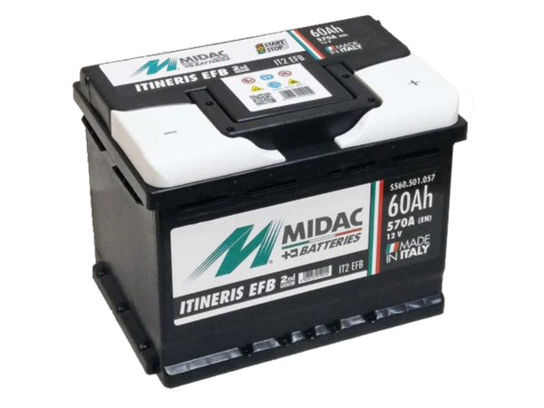 MIDAC CAR START 12V 60Ah EFB 570A GEW START STOP