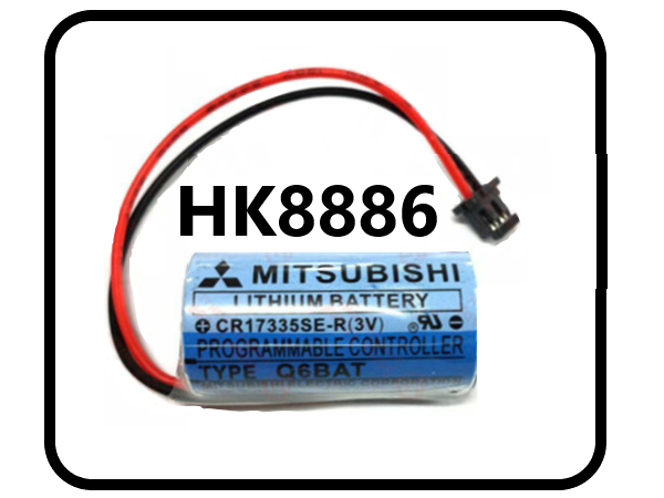 PLC CR2/3A Q6 3V CR17335 LITHIUM + PLUG  9CM 11A + RECHTS
