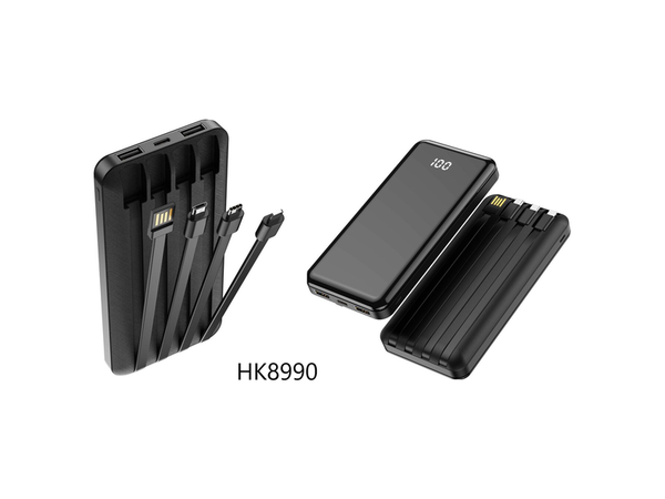 Q-POWERBANK 10000Mah LI-ION + 4 BUILT-IN CABLES