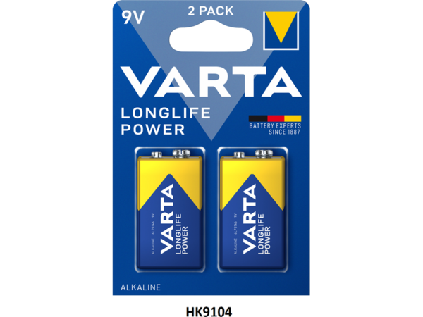 VARTA 9V LONGLIFE POWER ALKA 1,5V 580mAh -  Blister 2